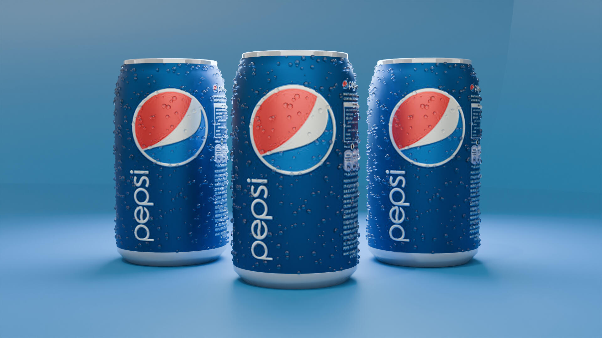 Pepsi Banner Product render, water simulation and image composition.